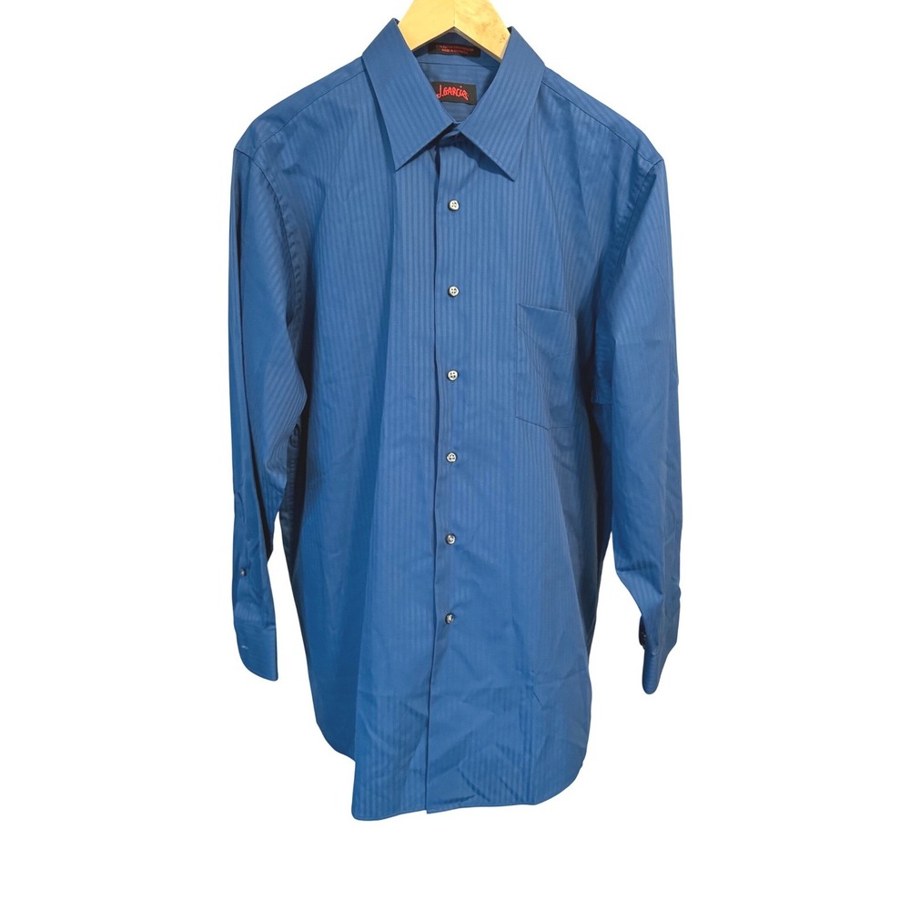 J. Garcia Men's Large Blue Striped Long Sleeve Dress Shirt 16‎ 1/2 32/33
